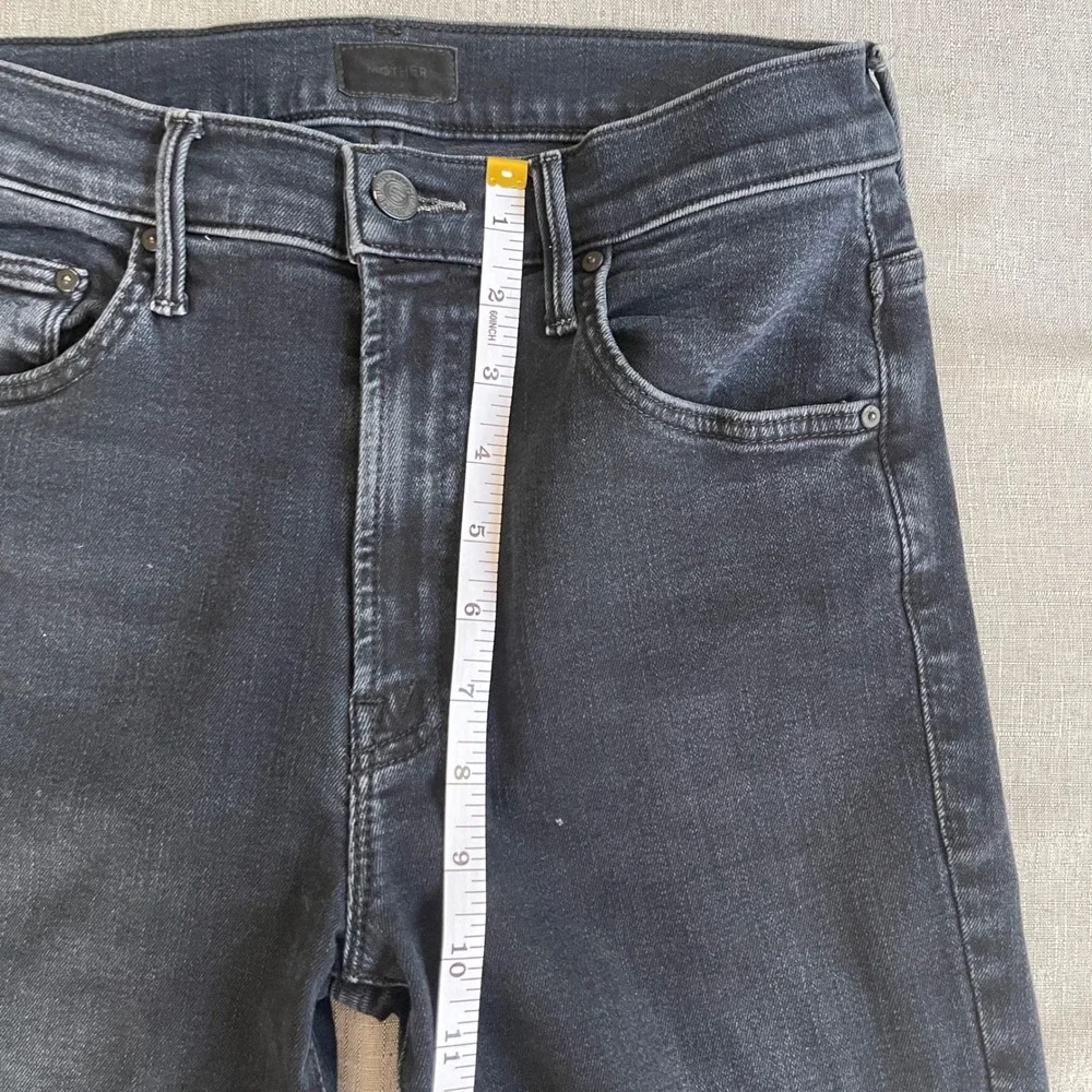 Mother Insider‎ Crop Step Fray Hem Night In Paris Jeans Women 26 Black High Rise